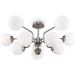 Maytoni Erich plafondlamp, 10-lamps, nikkel