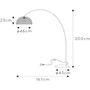 Vloerlamp Mes - Zwar - Booglamp