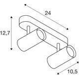 SLV - Noblo - Plafondspot - Zwart - LED 12 W, 3.000 K, 90° zwenkbaar