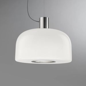 FLOS hanglamp Bellhop Glas S2, aluminiumkleurig, Ø 45 cm