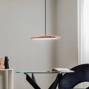 Hoyz - Hanglamp met 4 lampen - Koper kleurig - 150cm in hoogte verstelbaar  - Disk vorm Ø35 - Industriële Hanglamp voor woonkamer of eetkamer 