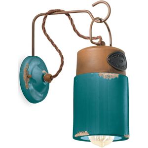 Ferroluce Wandlamp C1621, keramiek en metaal, groen