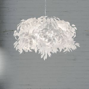 Reality Leuchten Hanglamp Leavy, chroom/wit, Ø 70 cm, kunststof