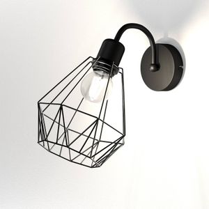 Euluna Jin wandlamp, zwart/chroom, 1-lamp