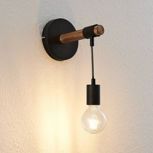 Lindby Sibillia wandlamp met hout en fitting