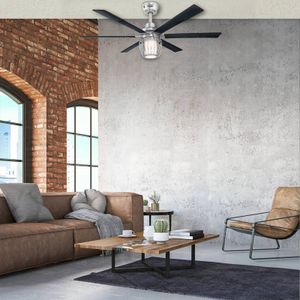 Westinghouse Willa plafondventilator met LED Willa, dimbaar, hout donker, Woon-/ Eetkamer, Hout, Modern