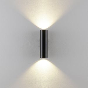 Deko-Light Wandlamp CAN, zwart, 2-lamps, hoogte 22 cm, metaal, GU10