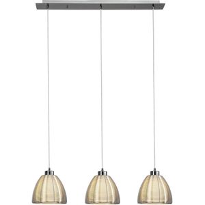 Brilliant Hanglamp Relax, chroom met drie lampjes