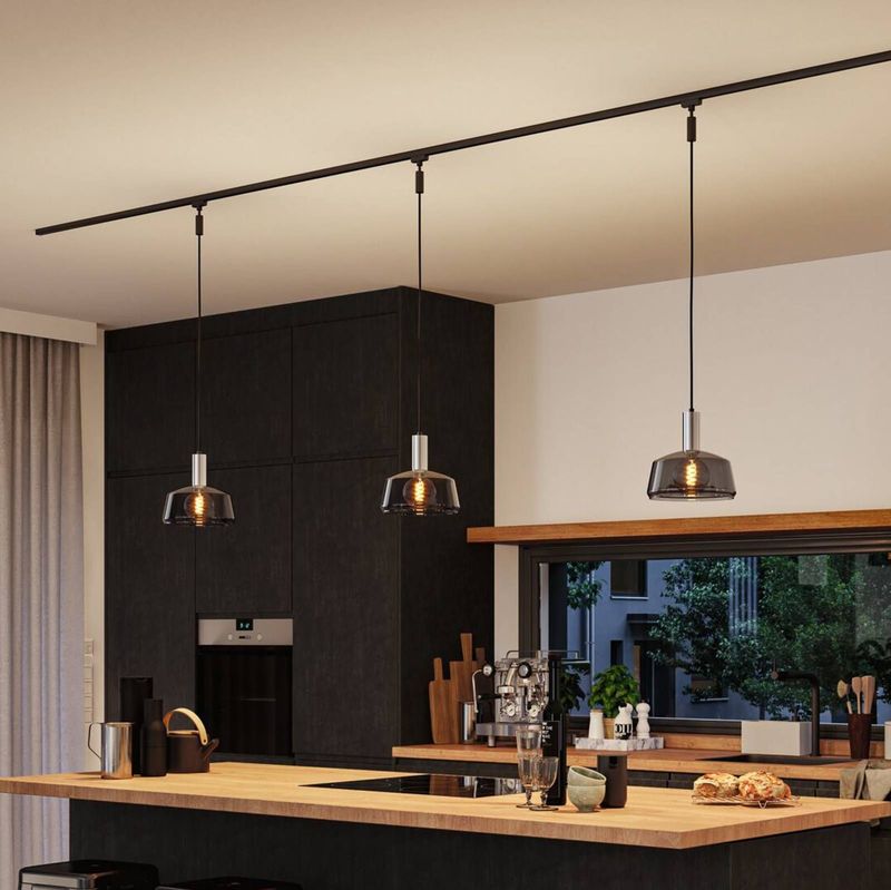 URail 2Easy - Neila - Hanglamp - Rookglas - E27