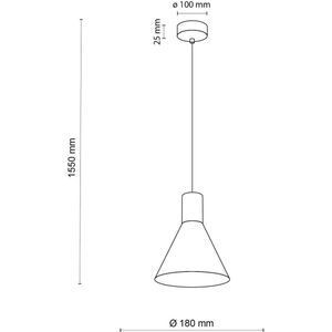 TK Lighting Hanglamp Jump, zwart, Ø 20 cm