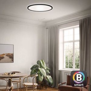 Briloner LED plafondlamp Slim zwart Dime CCT Ø 42 cm