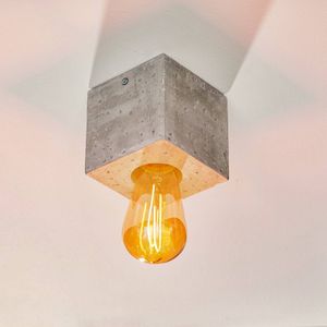 SOLLUX LIGHTING Plafondlamp Akira van beton in kubusvorm
