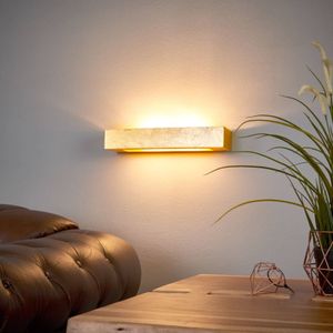 Lindby - wandlamp - 2 lichts - gips, metaal - H: 6 cm - E14 - goud