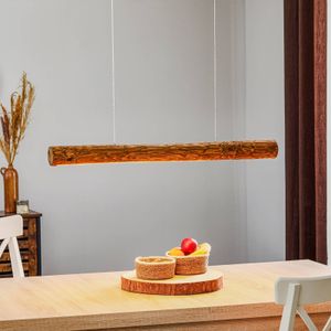 Spot-Light Hanglamp Lucas, gebeitst grenen hout, 90cm lang