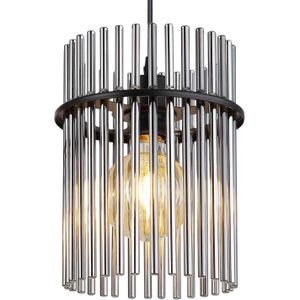 Globo Hanglamp Gorley, lengte 110 cm, rookgrijs, 4-lamps, glas