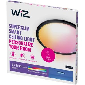 WiZ SuperSlim LED plafondlamp RGBW Ø54cm zwart