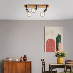Briloner Wood Basic plafondlamp, 3-lamps