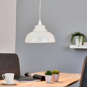 Lucide Hanglamp Isla met metalen kap, wit