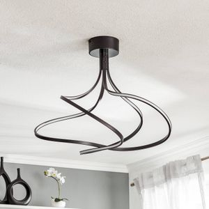 Domiluce LED plafondlamp Lungo zwart, hoogte 42cm