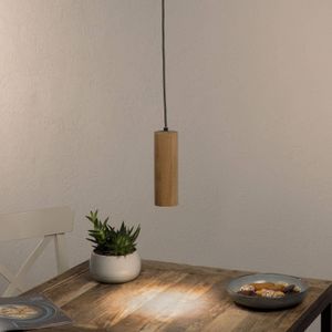Spot-Light Hanglamp Pipe, eikenhout, 1-lamp, Ø 10 cm, GU10