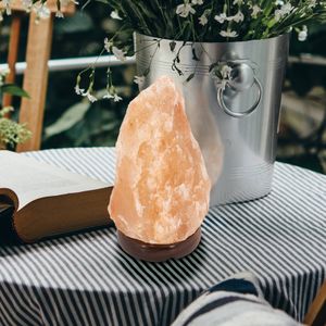 Globo Zoutkristal-tafellamp Stone, natuurkleuren
