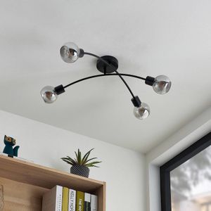 Lindby Lioma plafondlamp, 4-lamps, zwart