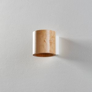 SOLLUX LIGHTING Ara wandlamp als houten cilinder