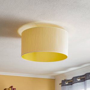 Duolla Plafondlamp Essex, gestructureerde stof, goud