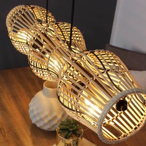 Eco-Light Bamboe hanglamp, naturel, 3-lamps