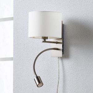 Lindby Florens - textiel wandlamp met LED leeslamp
