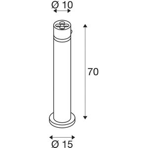 SLV LED tuinpadverlichting R-Cube 70, antraciet, aluminium, hoogte 70 cm