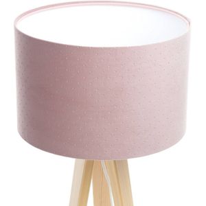 Euluna Driebeen tafellamp Rosabelle, roze / naturel