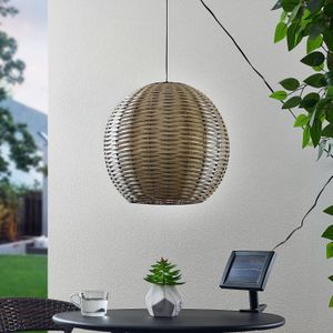 Lindby Catrica LED-solar-hanglamp, rotanoptiek