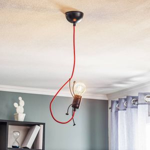 EMIBIG LIGHTING Hanglamp Bobi 1 in zwart, kabel rood, 1-lamp