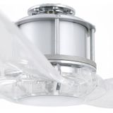 FARO - Plafondventilator JUST FAN - Glanzend Chroom - Doorzichtig - Inclusief Afstandsbediening