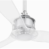 FARO - Plafondventilator JUST FAN - Glanzend Chroom - Doorzichtig - Inclusief Afstandsbediening