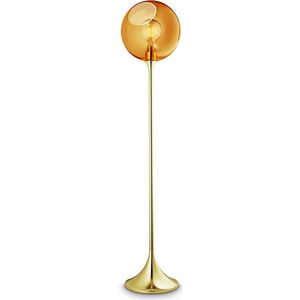 DESIGN BY US Ballroom vloerlamp, amber, glas, mondgeblazen, dimbaar