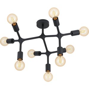 EGLO Plafondlamp Bocadella 1 in zwart, 9-lamps