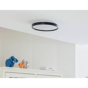Lindby Smart LED plafondlamp Mirren, zwart, CCT, Tuya