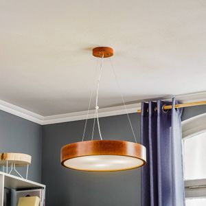 Lamkur Hanglamp Kerio, Ø 47 cm, dennenhout rustiek