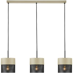HELL Hanglamp Mesh E27 3-lamps hoog, zand/zwart
