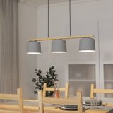EGLO Mariel 3-lamps hanglamp lichtgrijs Natur hout