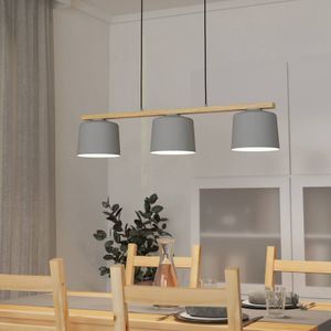 EGLO Mariel 3-lamps hanglamp lichtgrijs Natur hout