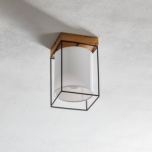 BRITOP Trapp plafondlamp, zwart/wit/eiken, 1-lamp
