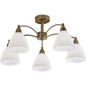 ORION Plafondlamp Kinga in oude messing look, 5 lampen