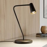Lucande - bureaulamp - 1licht - metaal - H: 42 cm - GU10 - zwart, goud