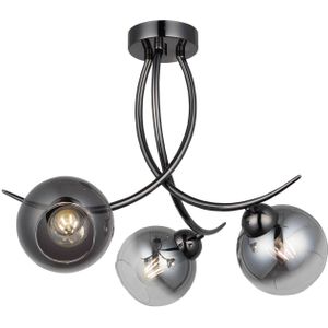 Lucea Plafondlamp Framo, zwart-chroom, 3-lamps