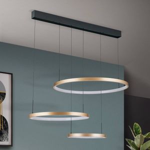 ORION LED hanglamp Sphere, 3-lamps, zwart/goud