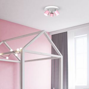 Eko-Light Plafondspot Cloudy 3-lamps rond roze