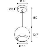 Hanglamp Light Eye® 150 - Wit Mat - Metaal - Dimbaar - Diameter 15 cm